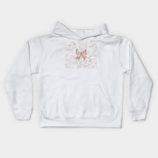 Rose gold marble bow Kids Hoodie